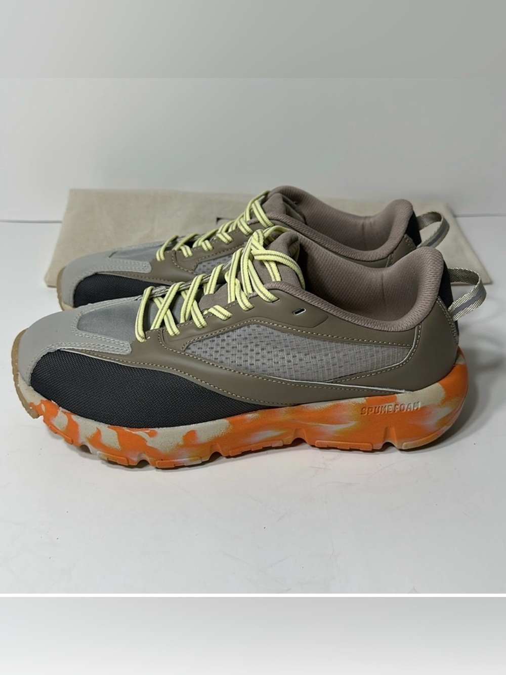 Zara Men's Running Sneakers with Gray and Orange Highlights